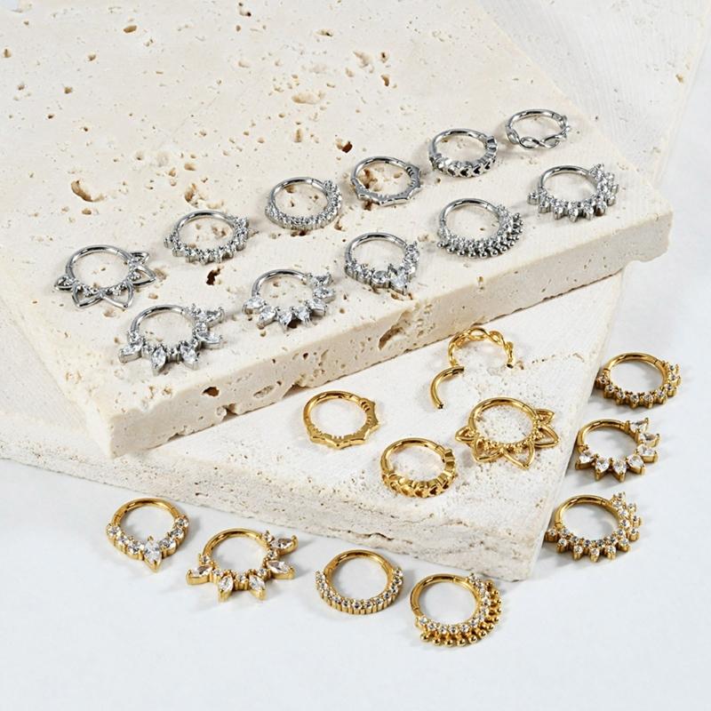 Body Jewelry Cartilage Earrings - 31BB Pha Lê Mũi Sụn Nhẫn