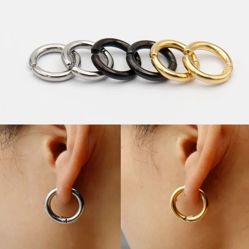 Body Jewelry Cartilage Earrings - 2/6Pcs Fake Huggie Hoop Earrings for