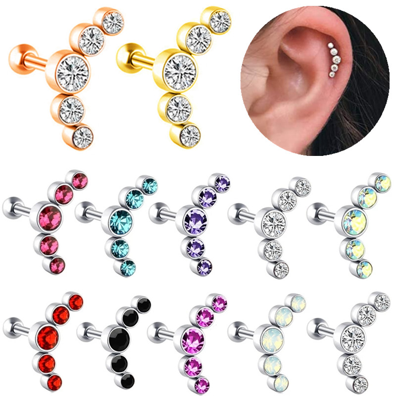 Body Jewelry Barbell - 1 Chiếc Pha Lê Sụn Xuyên