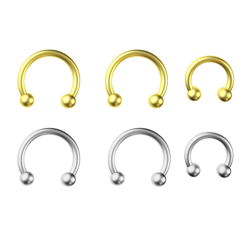 Body Jewelry Barbell - 5pcs/lot Stainless Steel 18G Horseshoe Circular