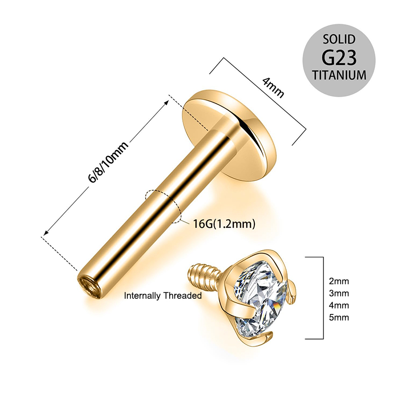 16G Titanium Internally Thread - đánh giá và giá Body Jewelry Cartilage Earrings