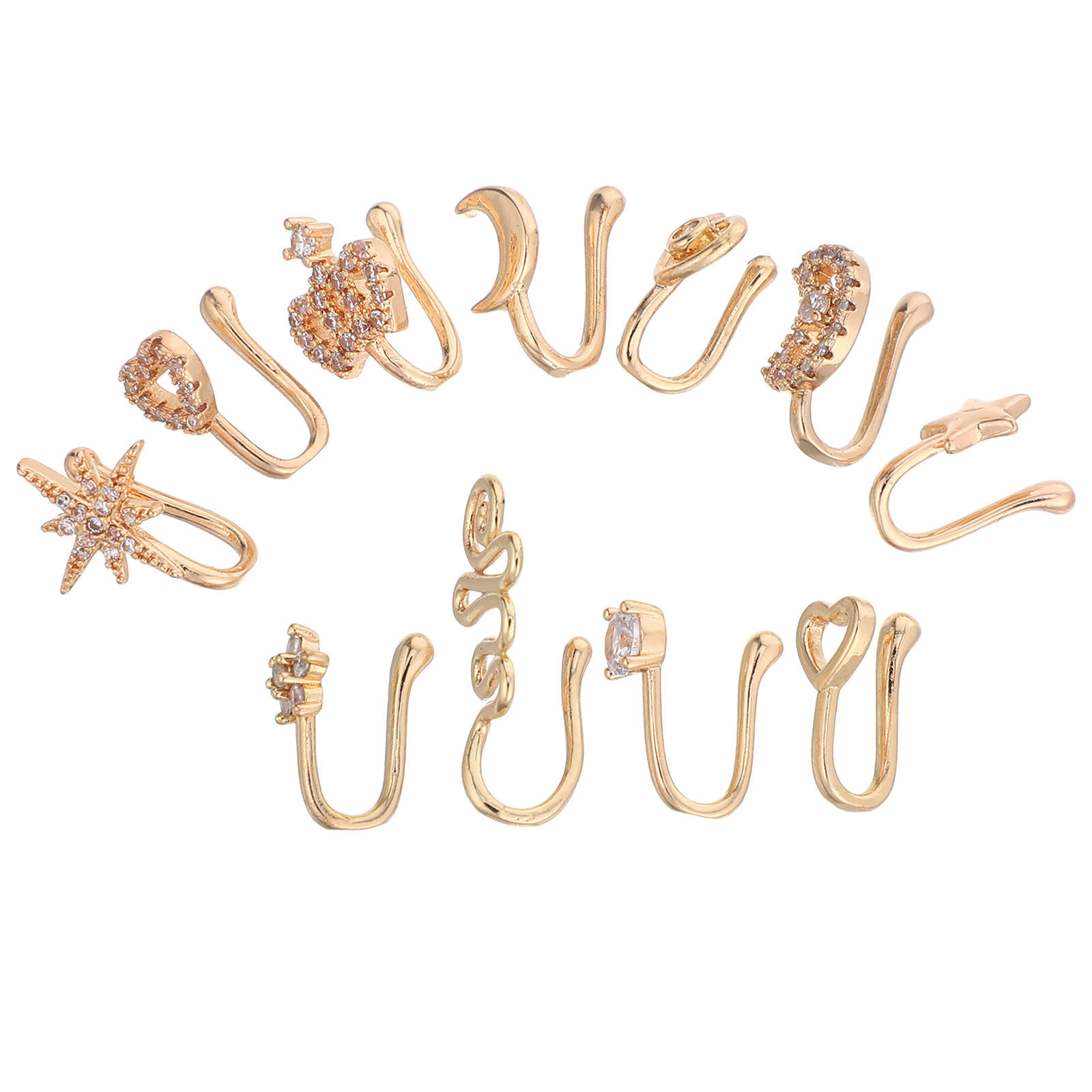 11Pcs Faux Nose Rings Set Non  - đánh giá và giá Body Jewelry For Sensitive Skin