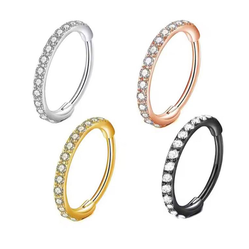 16G Clear CZ Nose Ring Hoop 31 - đánh giá và giá Body Jewelry Cartilage Earrings