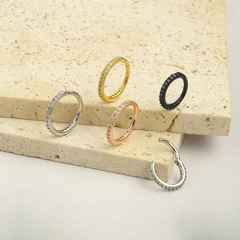 16G Clear CZ Nose Ring Hoop 31 - đánh giá và giá Body Jewelry Cartilage Earrings