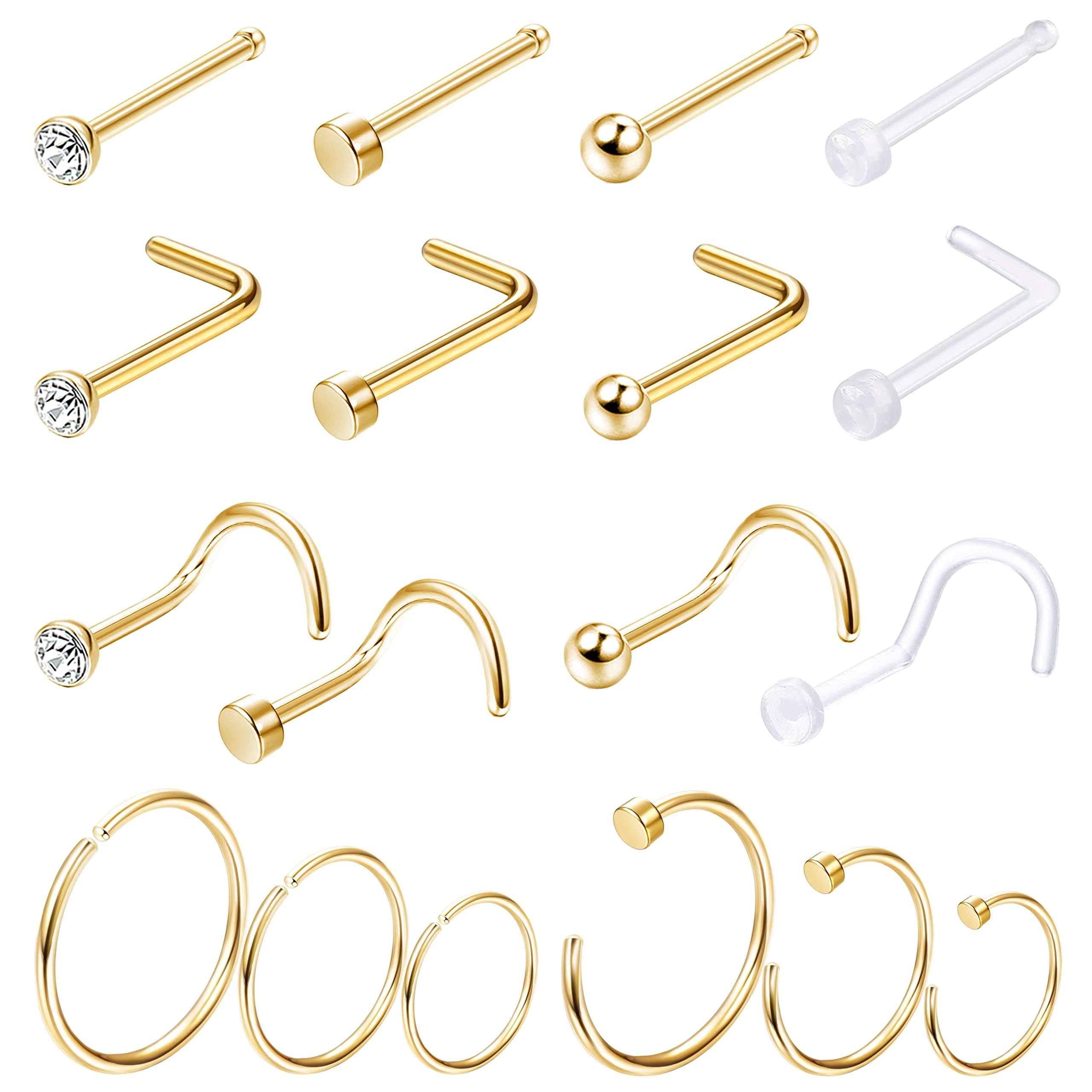 1PCS/18PCS Hypoallergenic Nose - đánh giá và giá Body Jewelry For Sensitive Skin