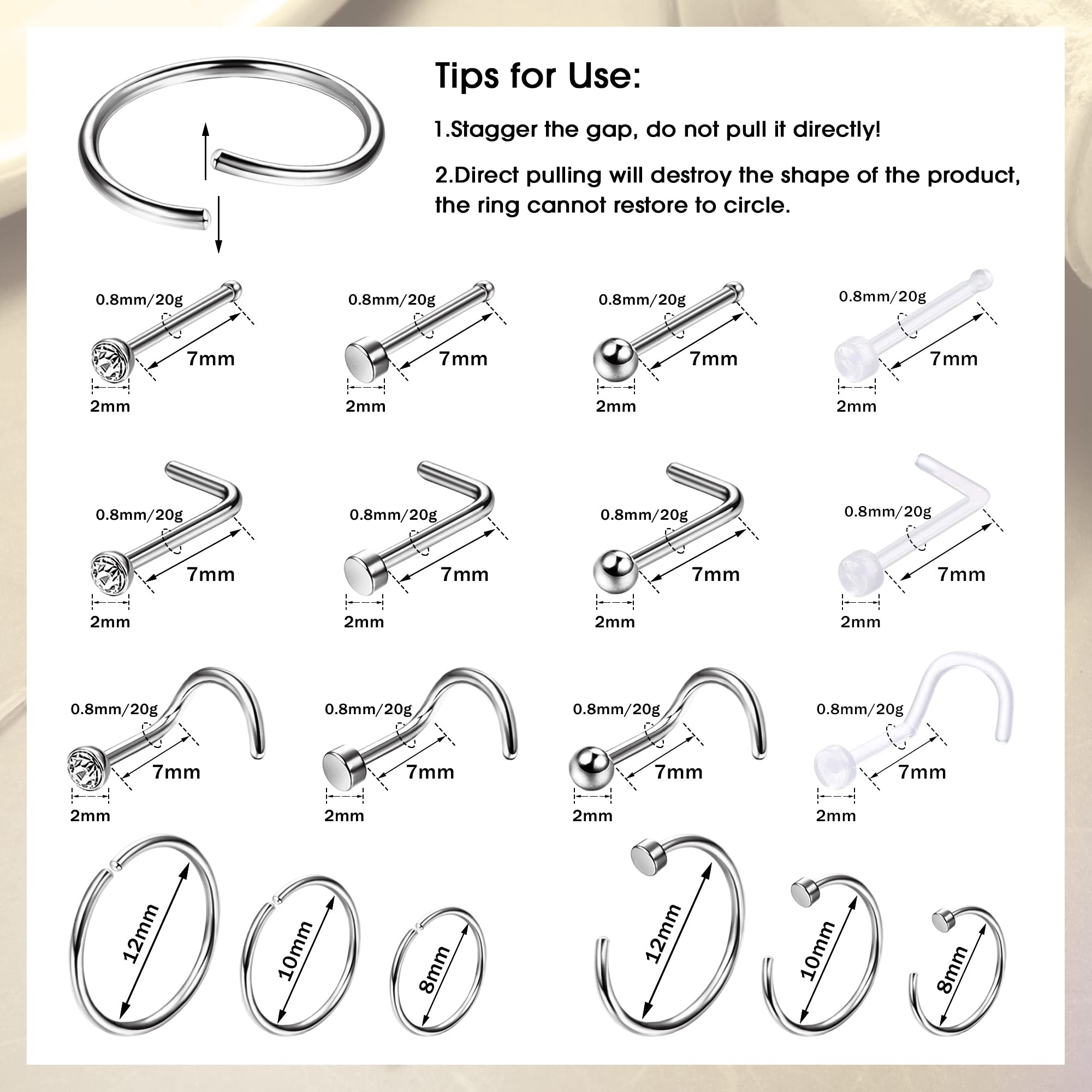 1PCS Hypoallergenic Nose Ring  - đánh giá và giá Body Jewelry For Sensitive Skin