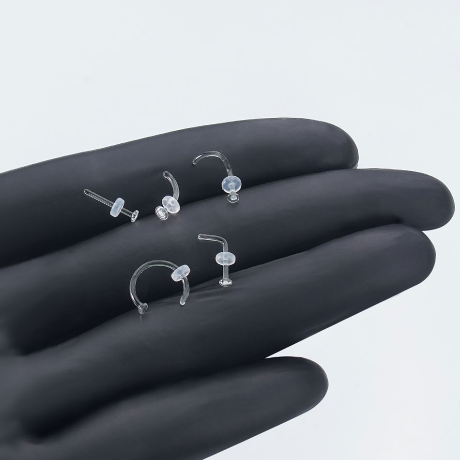1/5PCS Glass Nose Stud Transpa - đánh giá và giá Body Jewelry Storage