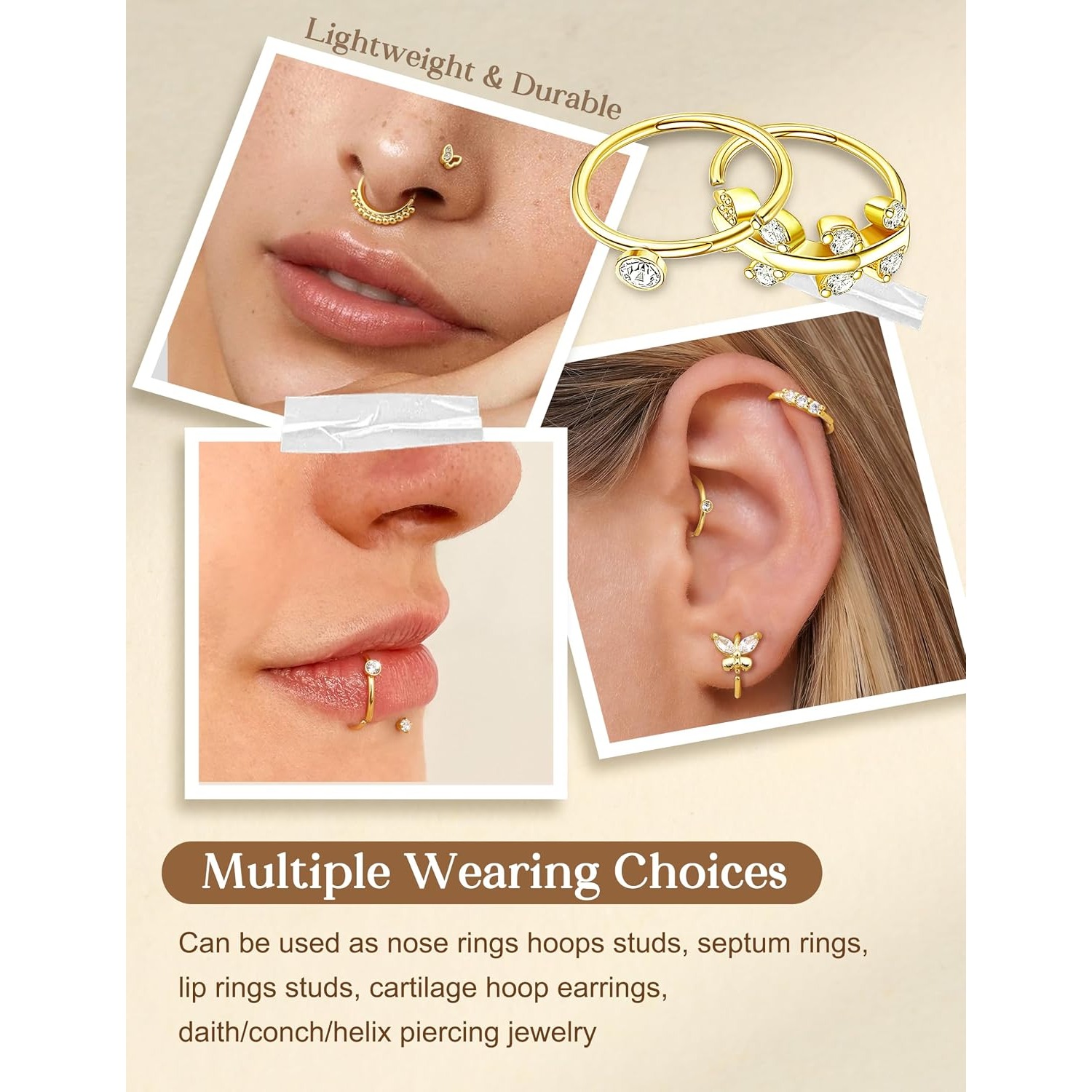 FASACCO 1pc Nose Ring For Wome - đánh giá và giá Body Jewelry For Sensitive Skin