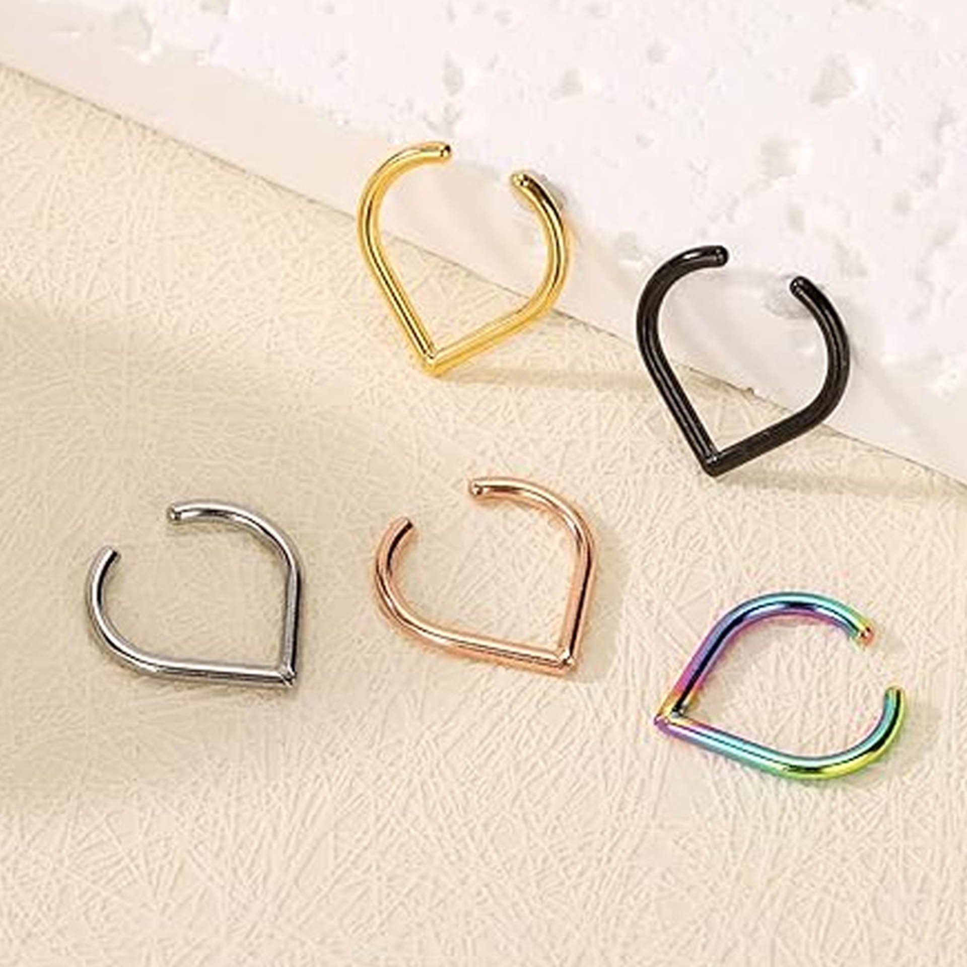 5Pcs Stainless Steel Fake Nose - đánh giá và giá Body Jewelry Cartilage Earrings