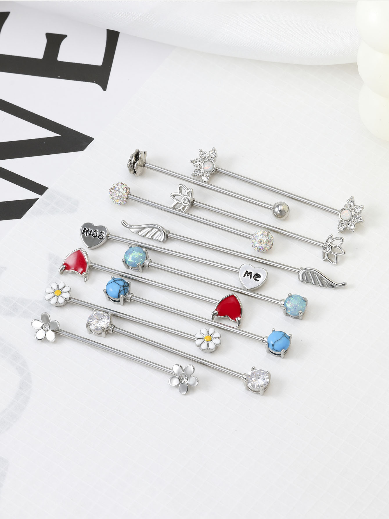 16G Arrows Hearts Industrial B - đánh giá và giá Body Jewelry Barbell