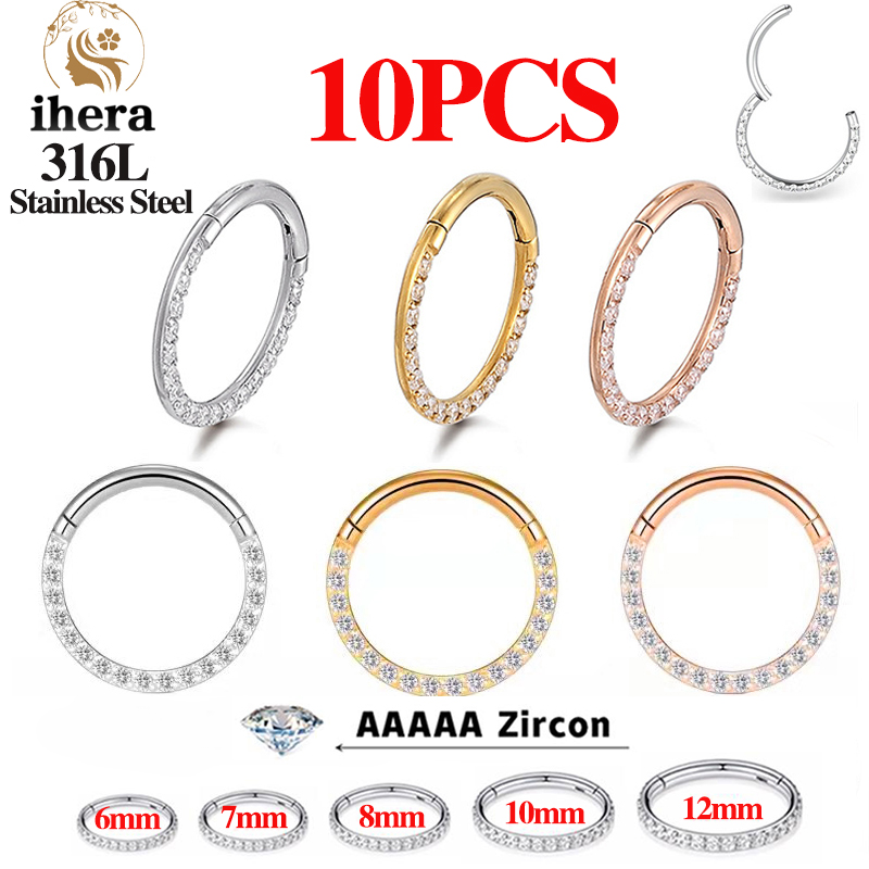10PC Thép Không Gỉ Mũi Nhẫn CZ - đánh giá và giá Body Jewelry Cartilage Earrings