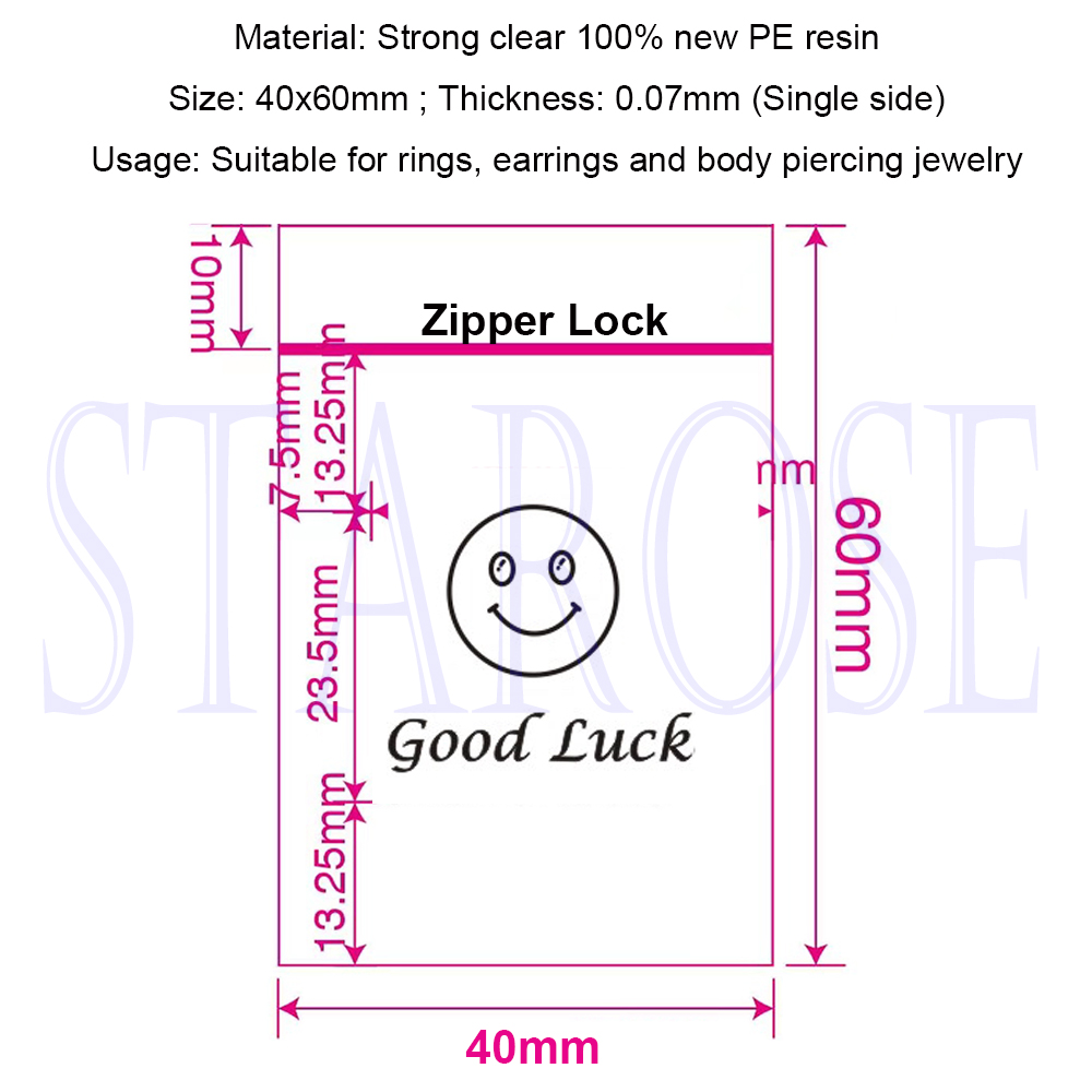 100 Cái/lốc 4X6Cmm Nhựa Trong  - đánh giá và giá Body Jewelry Storage