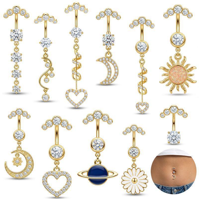 5 Pcs Stainless Steel Rhinesto - đánh giá và giá Body Jewelry For Sensitive Skin
