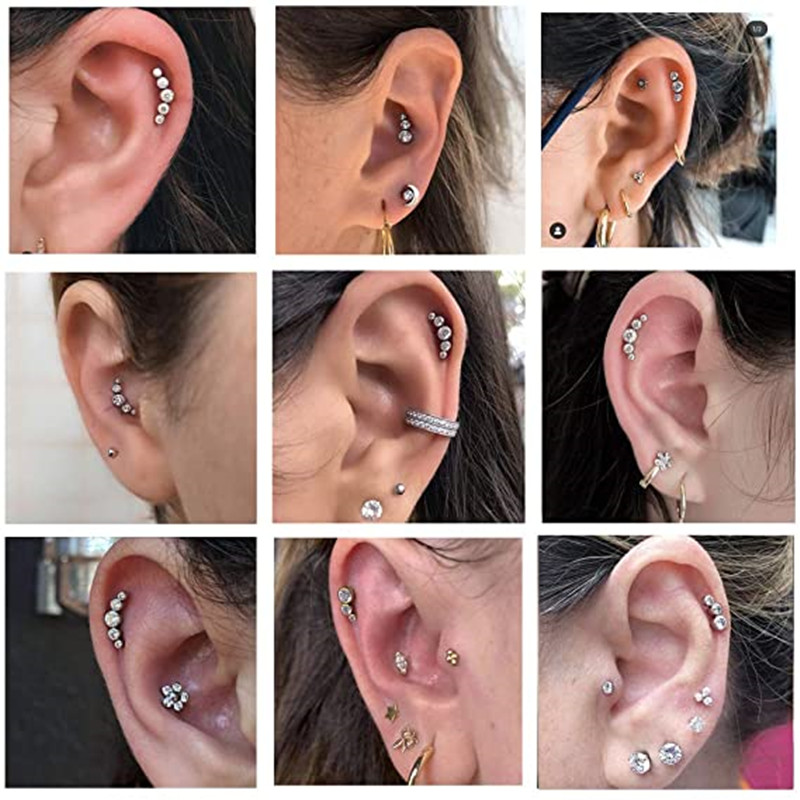 1 Chiếc Pha Lê Sụn Xuyên Xoắn  - đánh giá và giá Body Jewelry Barbell