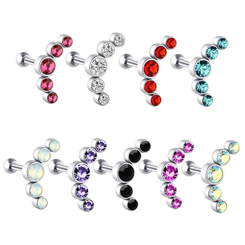 1 Chiếc Pha Lê Sụn Xuyên Xoắn  - đánh giá và giá Body Jewelry Barbell