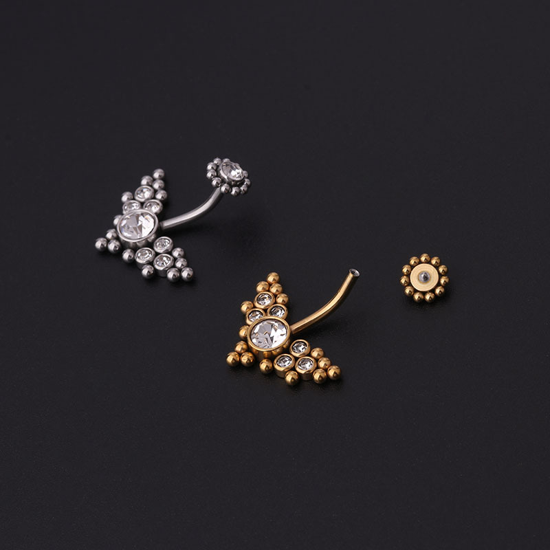 Zircon Golden Belly Button Rin - đánh giá và giá Body Jewelry Barbell