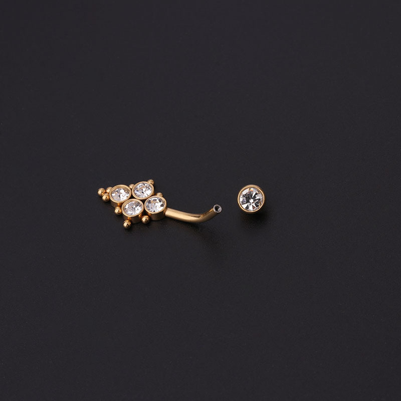 Zircon Golden Belly Button Rin - đánh giá và giá Body Jewelry Barbell